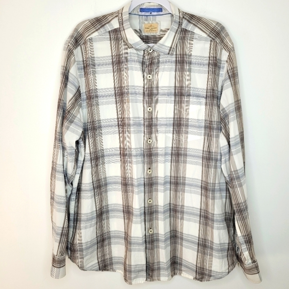 Tommy Bahama Button Down Long Sleeve Dress Shirt Plaid